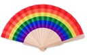 Tęczowy drewniany wachlarz - Wielokolorowy