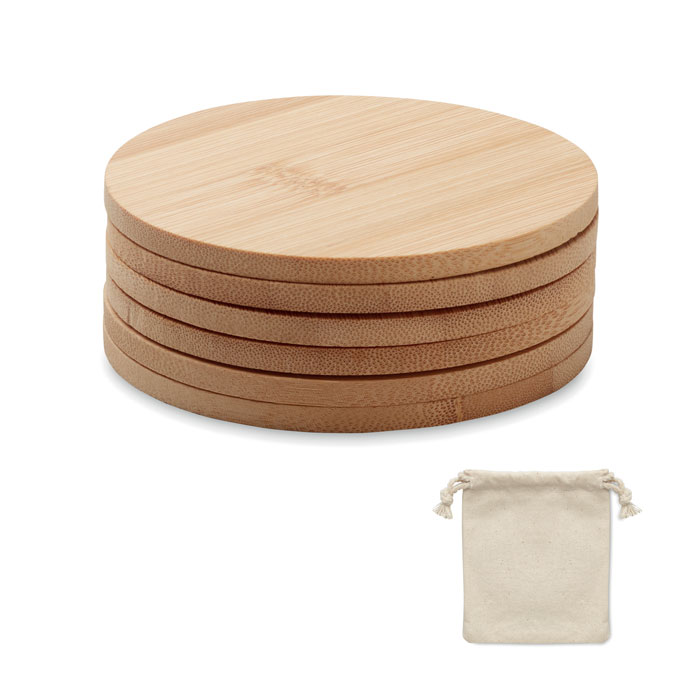 Zestaw 6 bambusowych podstawek MO6601-40 - Drewna