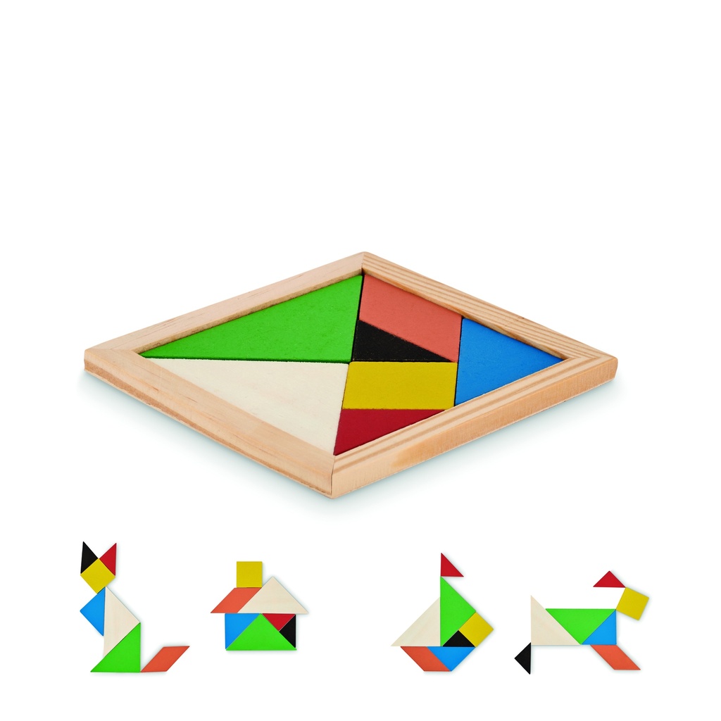 Drewniane puzzle Tangram - Drewna