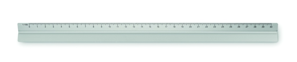 Linijka 30cm z aluminium MO6698-16 - Srebrny Mat