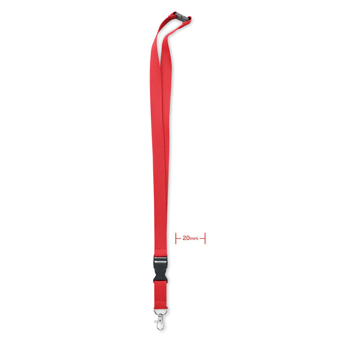 Smycz  bawelniana 20mm MO6708-05 - Czerwony