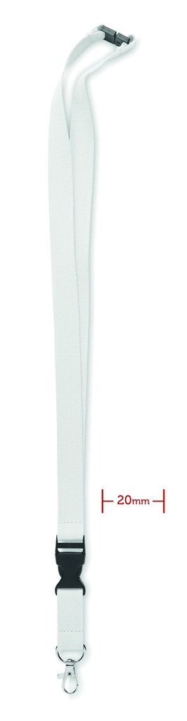 Smycz bawelniana 20mm MO6708-06 - Bialy