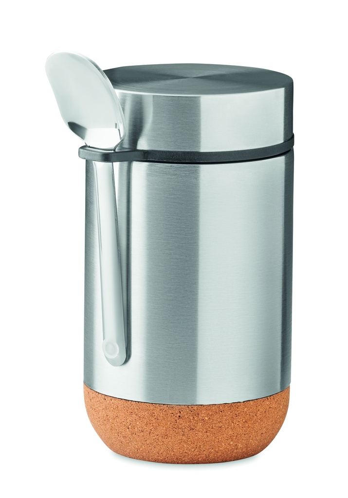 Dwuścienny pojemnik 400 ml - Srebrny Mat