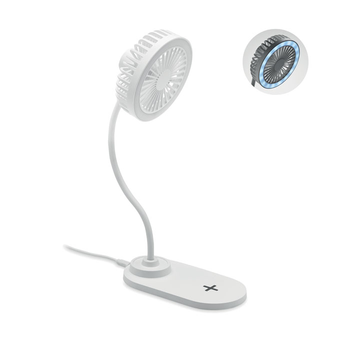 Wentylator biurkowy z lampka MO6810-06 - Bialy