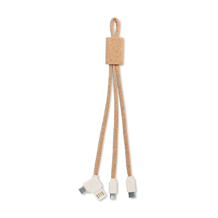Kabel do ladowania 3 w 1 korek MO6812-13 - Bezowy