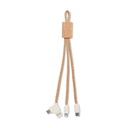 Kabel do ladowania 3 w 1 korek MO6812-13 - Bezowy