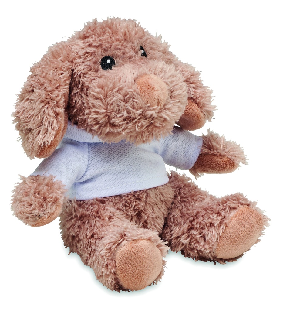 Pluszowy piesek w bluzie - Bialy