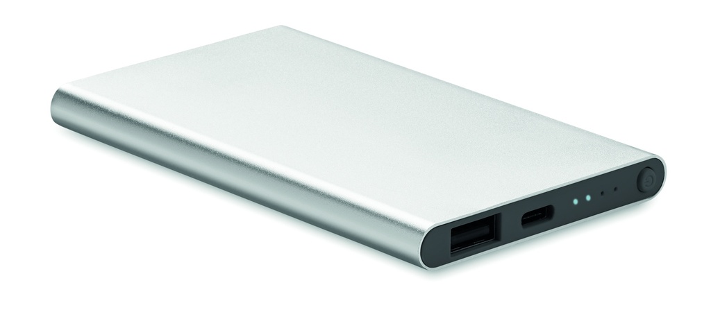Power Bank 4000 mAh typ C MO6825-16 - Srebrny Mat