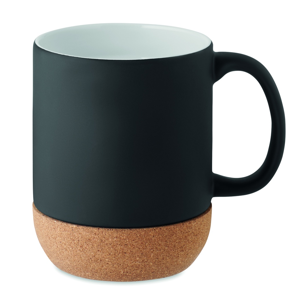 Ceramiczny kubek z korkiem MO6839-03 - Czarny