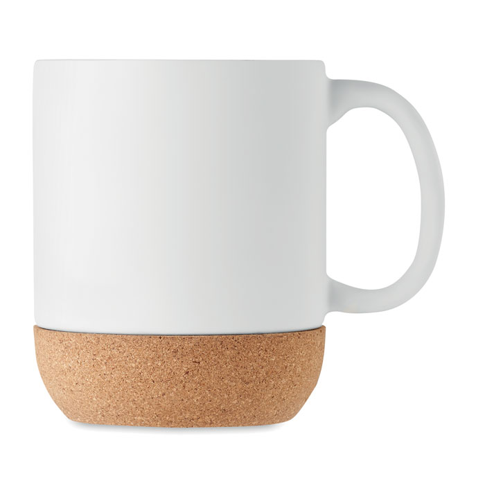 Ceramiczny kubek z korkiem MO6839-06 - Bialy