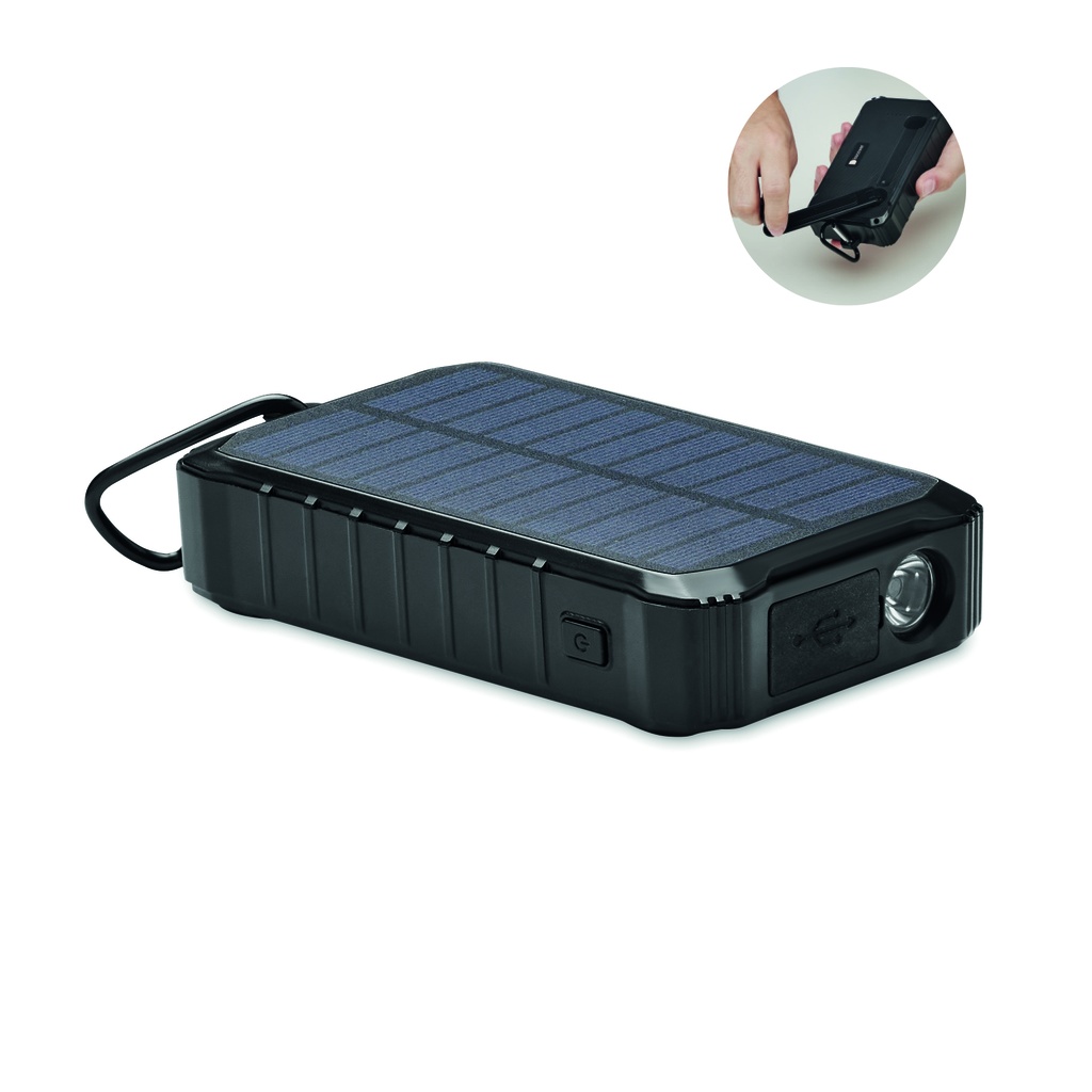 Solarny power bank 8000 mAh MO6841-03 - Czarny