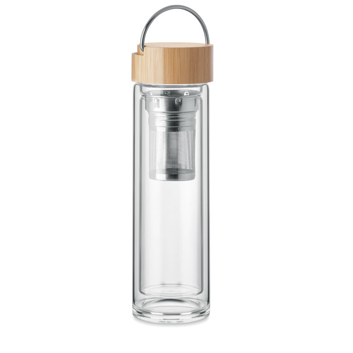 Dwuscienna butelka 400ml MO6854-22 - Przezroczysty