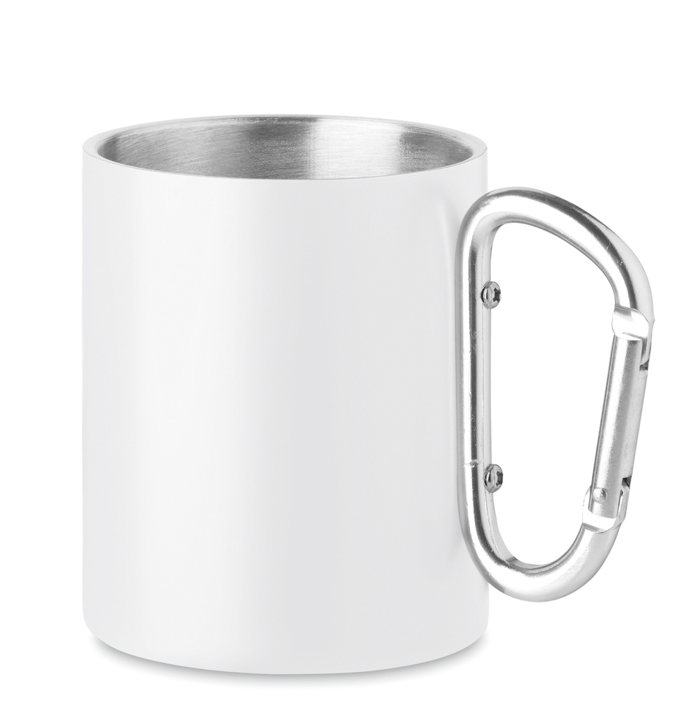 Metalowy dwuscienny kubek300ml MO6873-06 - Bialy