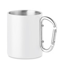 Metalowy dwuścienny kubek300ml - Bialy