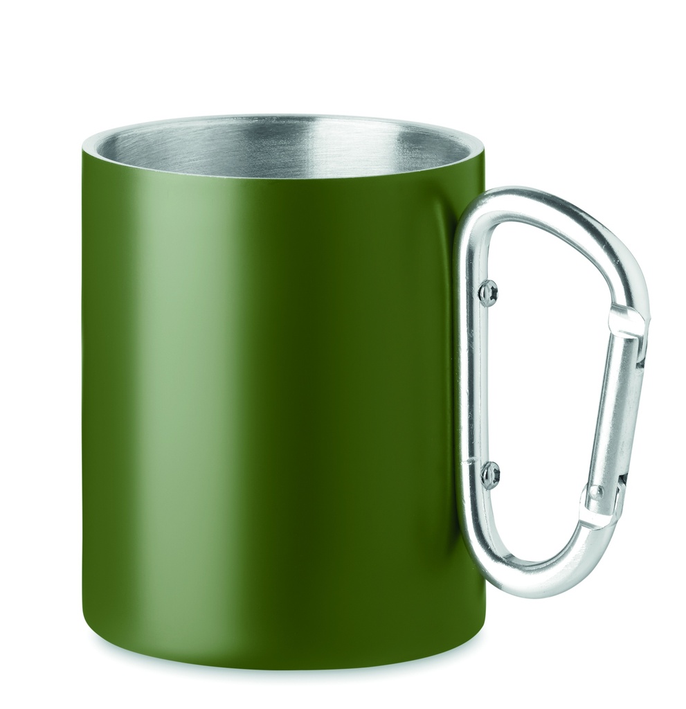 Metalowy dwuścienny kubek300ml - Ciemnozielony