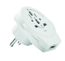 Adapter z USB World to Europe MO6881-06 - Bialy