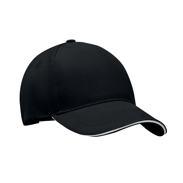 5-panel czapka z daszkiem 260 MO6875-33 - Bialy/Czarny