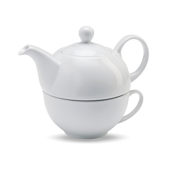 Zestaw do herbaty z dzbankiem MO7343-06 - Bialy