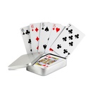 Karty do gry, metalowe pudelko MO7529-16 - Srebrny Mat