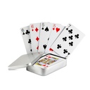 Karty do gry, metalowe pudelko MO7529-16 - Srebrny Mat