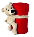 Koc polarowy z misiem. MO8252-05 - Czerwony