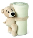 Koc polarowy z misiem. MO8252-06 - Bialy