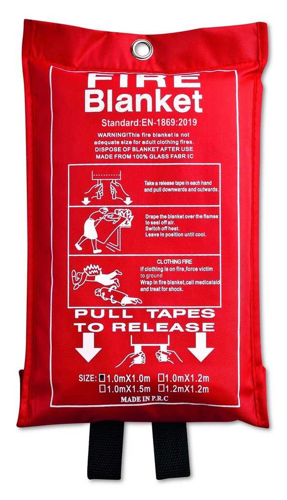 Koc gaśniczy 100x95 cm - Czerwony