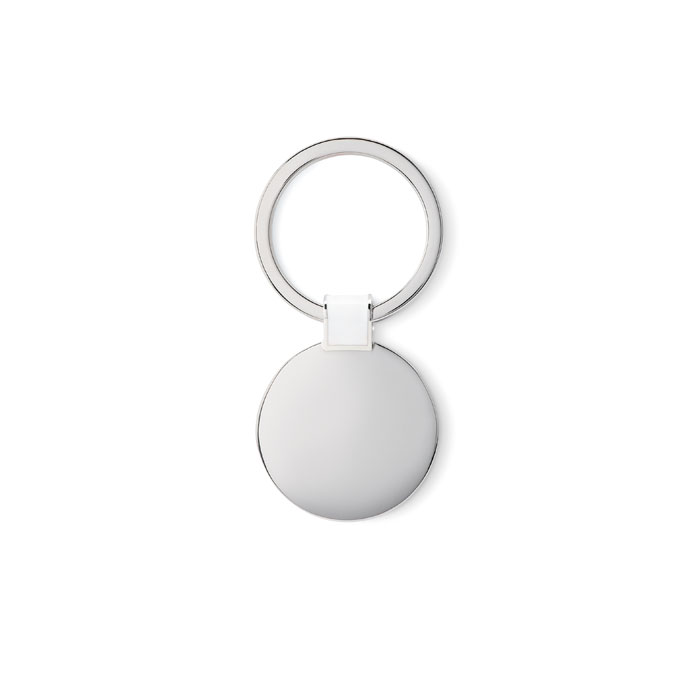 Okragly brelok MO8462-06 - Bialy