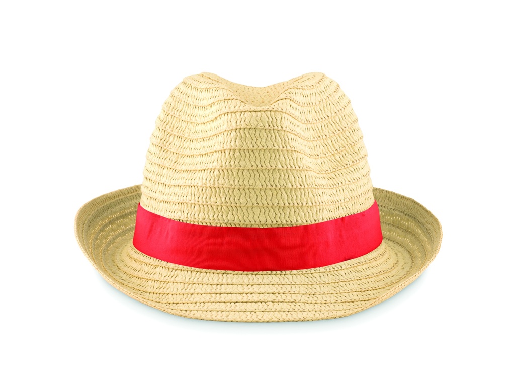 Kapelusz słomkowy - Czerwony