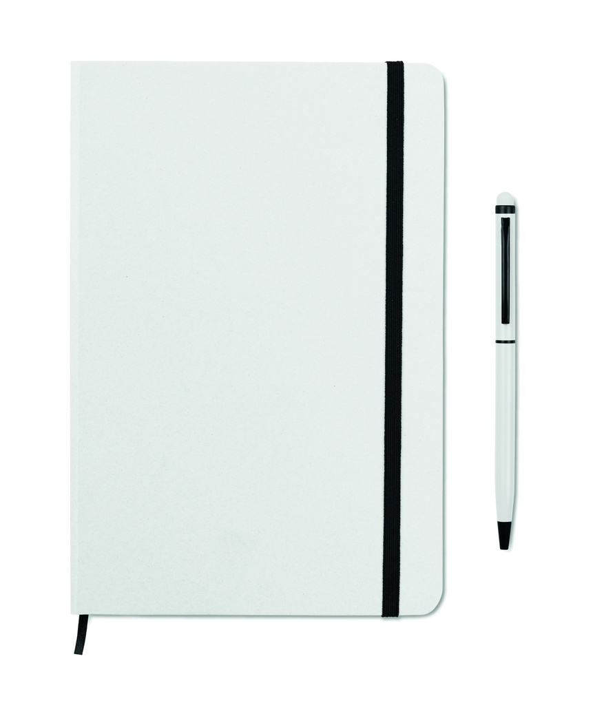 Zestaw notes z dlugopisem MO9348-06 - Bialy