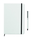Zestaw notes z dlugopisem MO9348-06 - Bialy