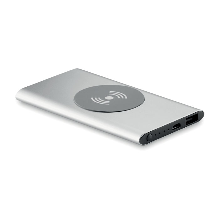 Powerbank bezprzewodowy MO9498-16 - Srebrny Mat
