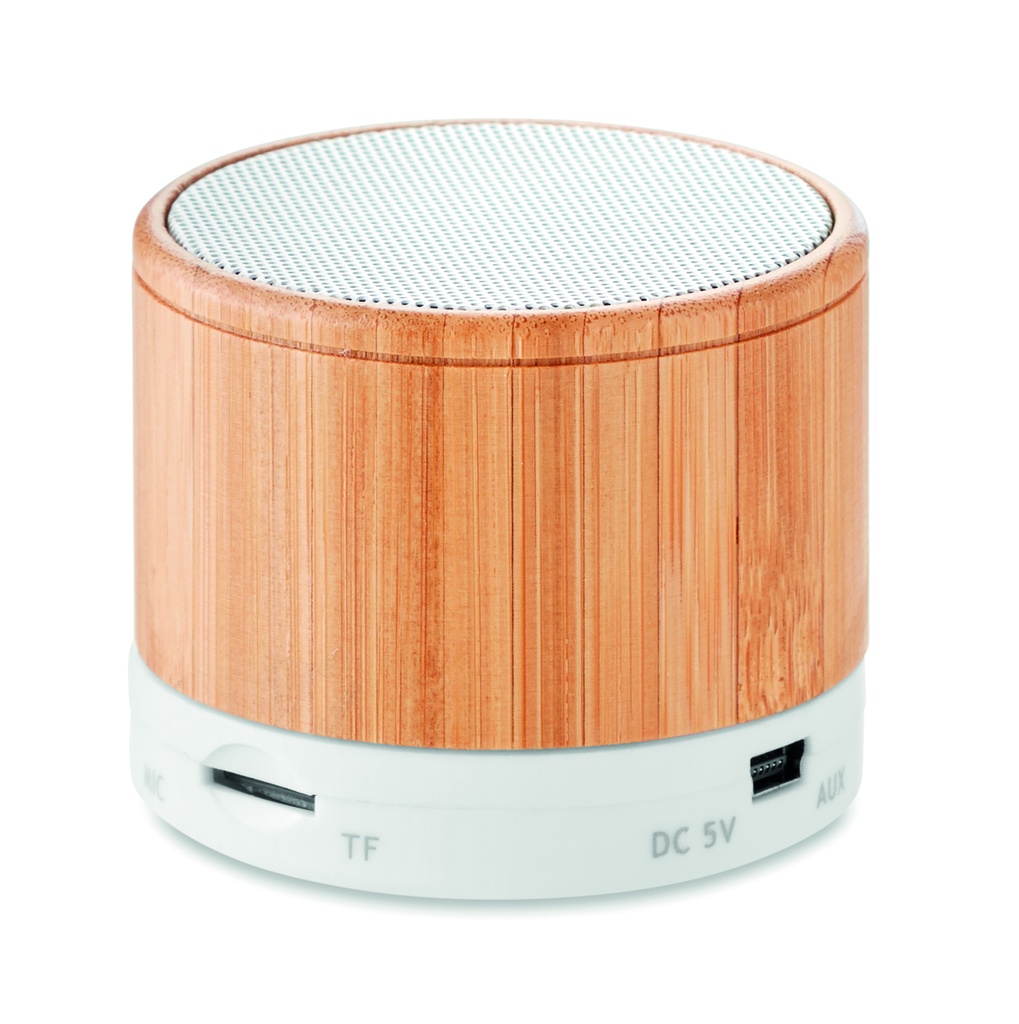 Głośnik bezprzew z bambusa - Bialy