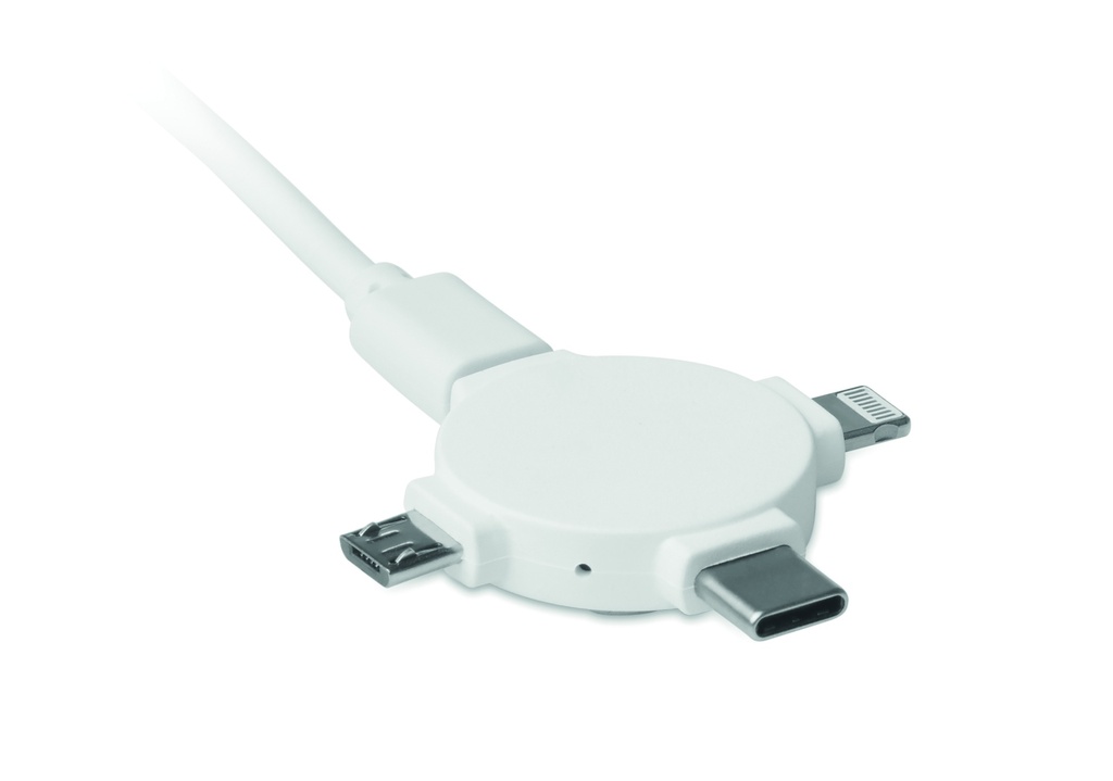 Adapter do kabli 3 w 1 MO9654-06 - Bialy