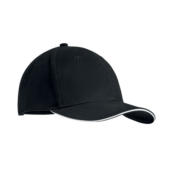 6-panel czapka z daszkiem 270 MO9643-33 - Bialy/Czarny