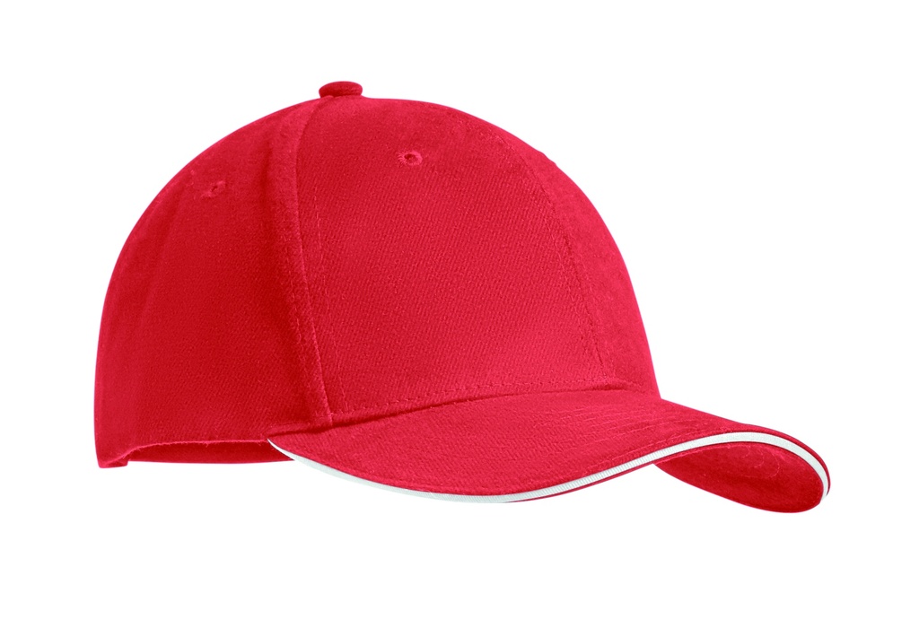 6-panel czapka z daszkiem 270 MO9643-35 - Bialy/Czerwony