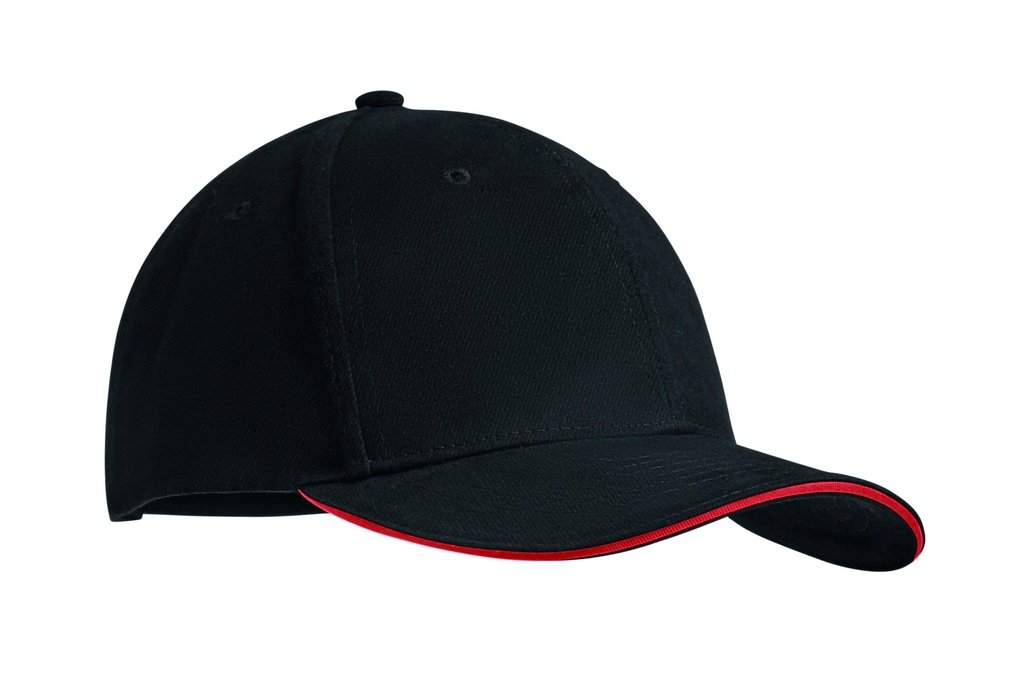 6-panel czapka z daszkiem 270 MO9643-83 - Czarny/Czerwony