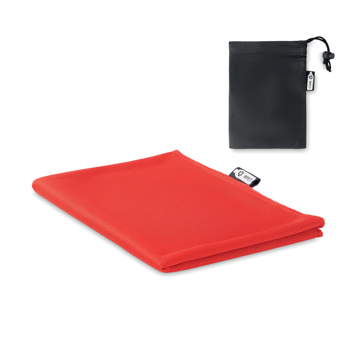 Recznik z etui, RPET MO9918-05 - Czerwony