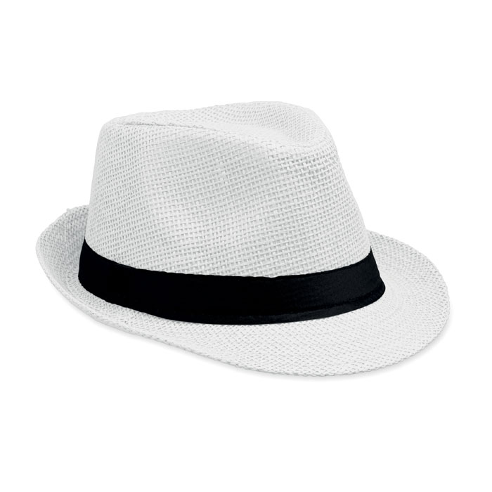 Papierowy kapelusz slomkowy MO2367-06 - Bialy