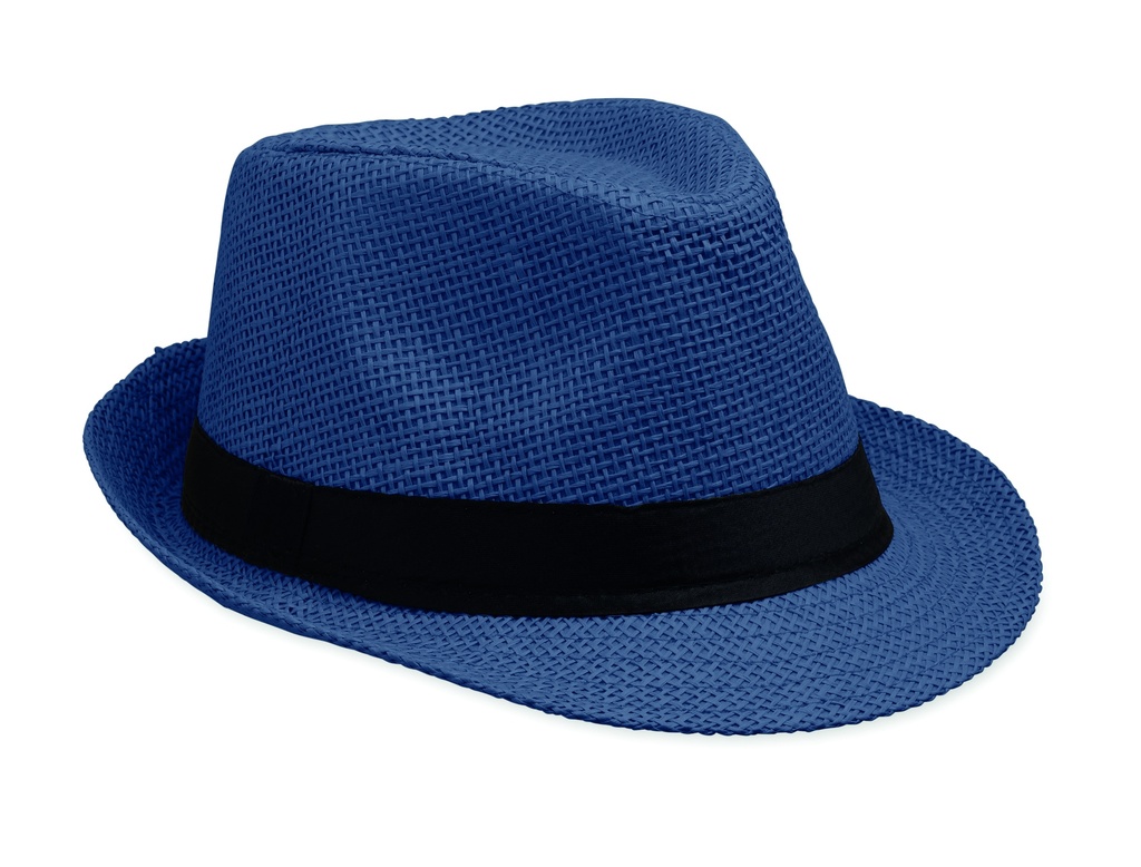Papierowy kapelusz słomkowy - Niebieski
