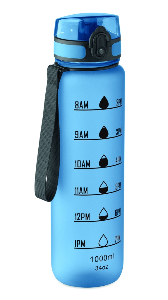 Sportowa butelka RPET 1L - Przezroczysty Blekitny