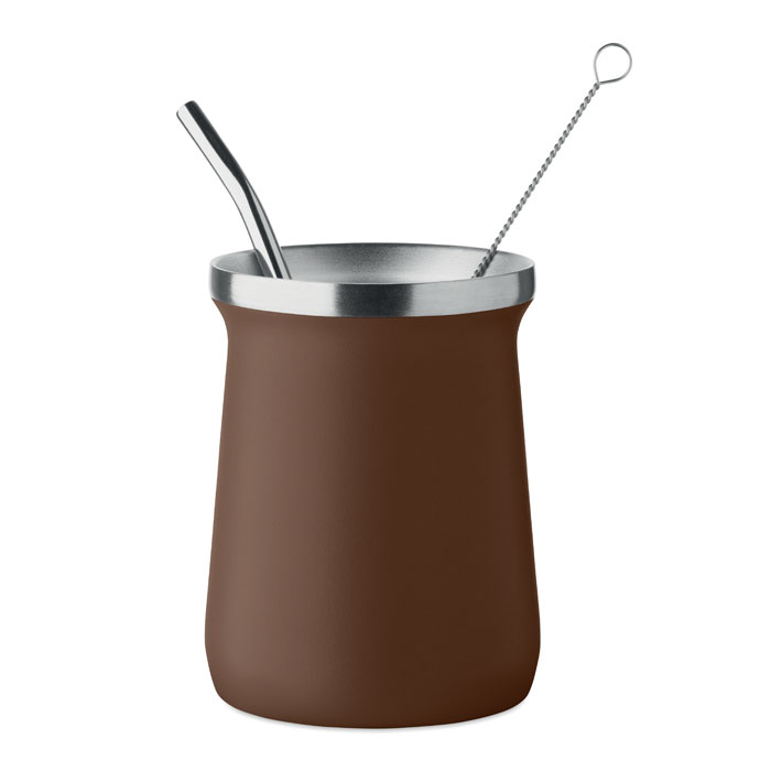 Kubek do herbaty yerba mate MO2776-01 - Brazowy