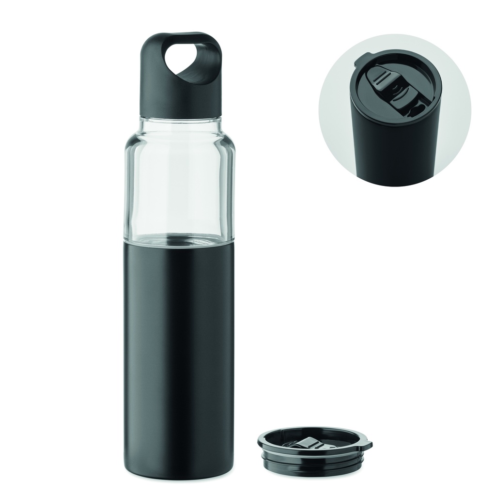 Butelka 2 w 1 610 ml MO2789-03 - Czarny