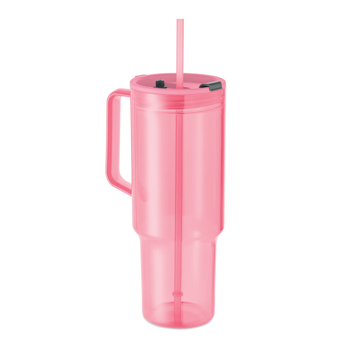 Kubek z RPET 1200ml MO2964-31 - Przezroczysty Rozowy