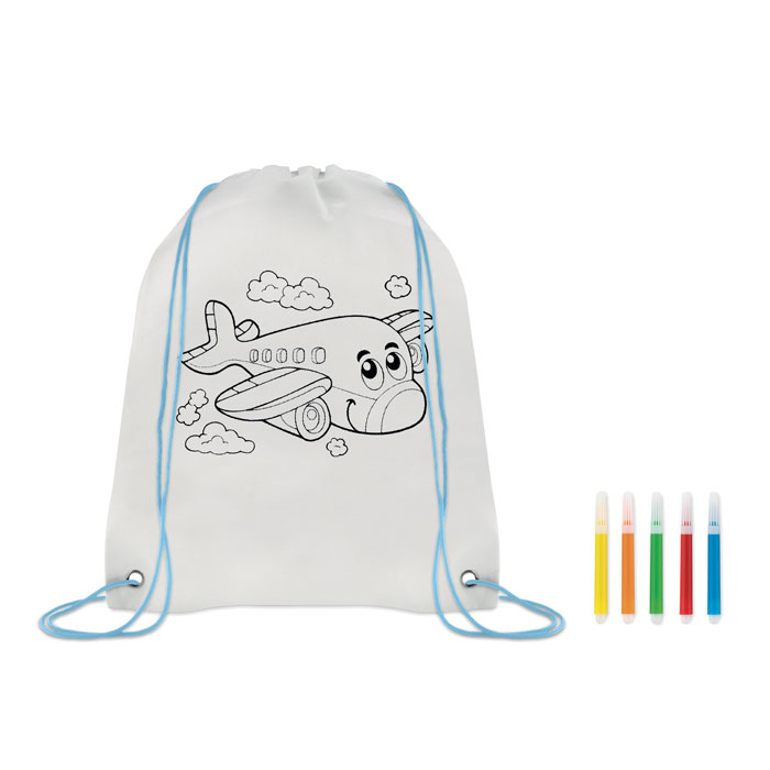 Worek ze sznurkiem z wlokniny MO9887-66 - Baby Blue