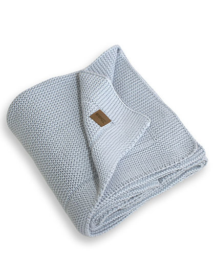 Koc Dzianinowy Bawelna Organiczna ARB930 - Baby Blue