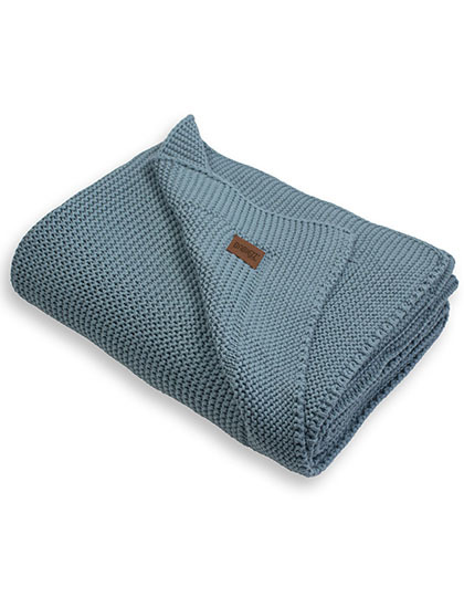 Koc Dzianinowy Bawelna Organiczna ARB930 - Smoke Blue