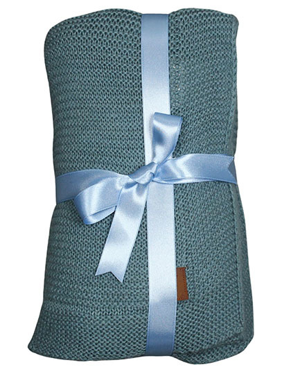 Koc Dzianinowy Akrylowy Oddychajacy ARB931 - Smoke Blue