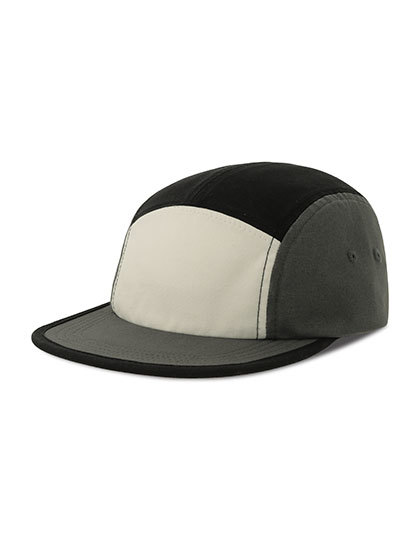 Czapka z Daszkiem Bawelniana Recyklingowana AT544 - White & Black & Dark Grey