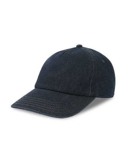 Czapka Niestrukturalna Bawelniana Denim Recykling AT546 - Dark Denim